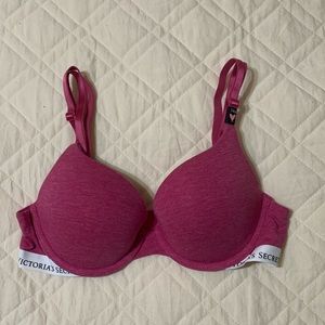 VS brand pink push-up underwire bra size 34B.
